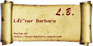 Léner Barbara névjegykártya